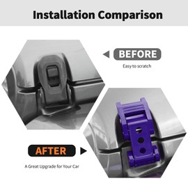 Hood Latches Hood Lock Catch Latches Kit Aluminum Alloy Stainless Steel for Jeep Wrangler JK JKU JL JLU & Gladiator JT 2007-2024,Purple