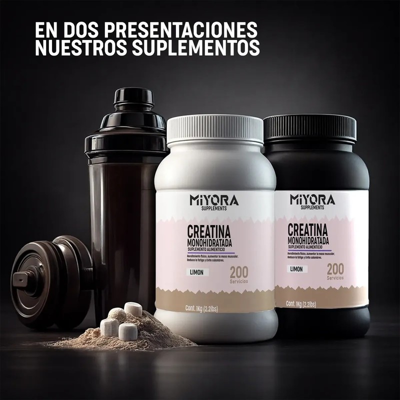 Creatina Monohidratada Suplemento Miyora 1kg 200servicios