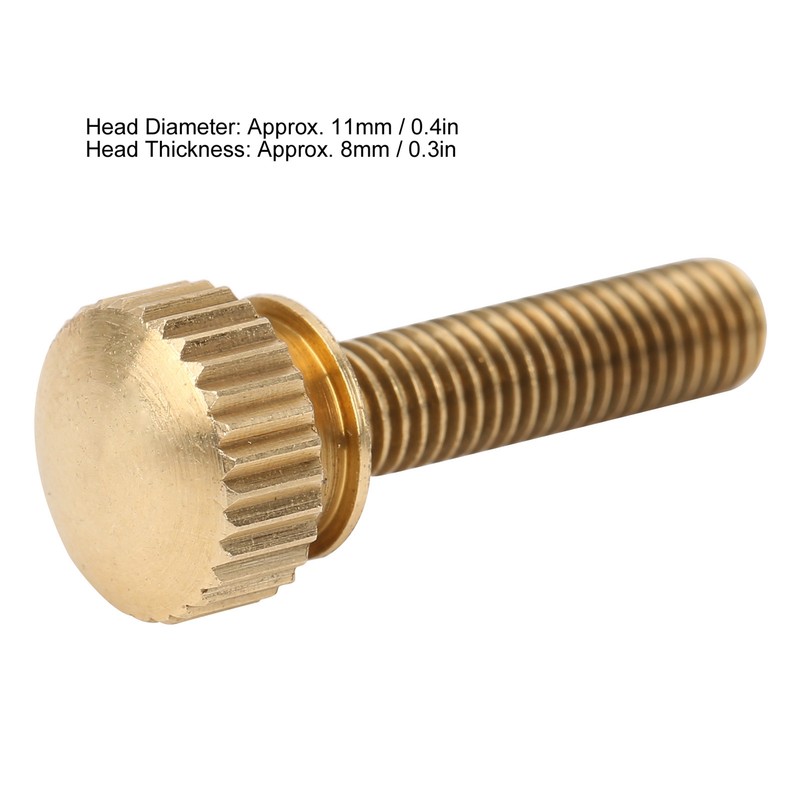 50Pcs Flat Knurled Thumb Screw Wring Round Head Pure Copper