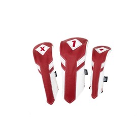 Izzo Golf Premium Molded Headcover Set Marron/White - Includes Driver, Fairway Wood and Hybrid Golf headcovers