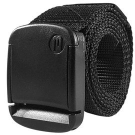 1.5 Inch Wide Men's Nylon Web Belt with High-Strength Adjustable Buckle (X-Large, Black)