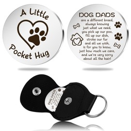 Dog Dad Gifts for Men Fathers Day Gift from Dog Funny Father's Day Gifts Pocket Hug Token Keychain for Dogs Dad Funny Birthday Christmas Birthday Gift for Men