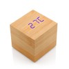 GEARONIC TM Wooden Alarm Clock Wood LED Square Cube Digital