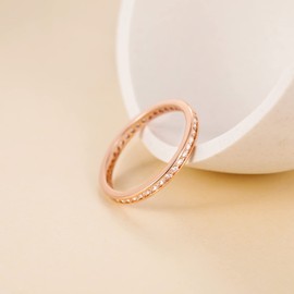 Titaniumcentral Eternity Ring Women's Cubic Zirconia Front Ring Narrow Eternity Rings Engagement Rings Wedding Rings Memoire Rings 2.5 mm, stone, Cubic Zirconia