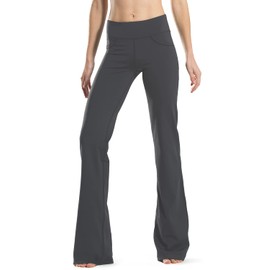Safort 28" 30" 32" 34" Inseam Regular Tall Bootcut Yoga Pants, 4 Pockets, UPF50+, 31 Inseam, Grey, XL