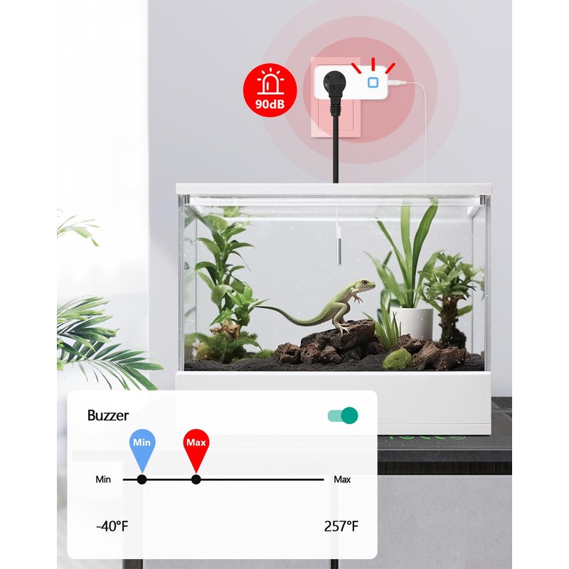 MOCREO Temperature Controller Reptile Thermostat Outlet, Bluetooth Temp Control Plug