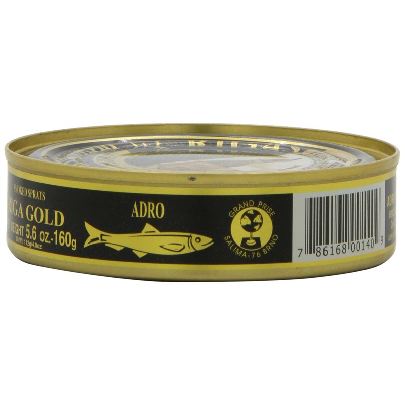 Adro Riga Smoked Sprats, 5.6-Ounce (Pack of 12)