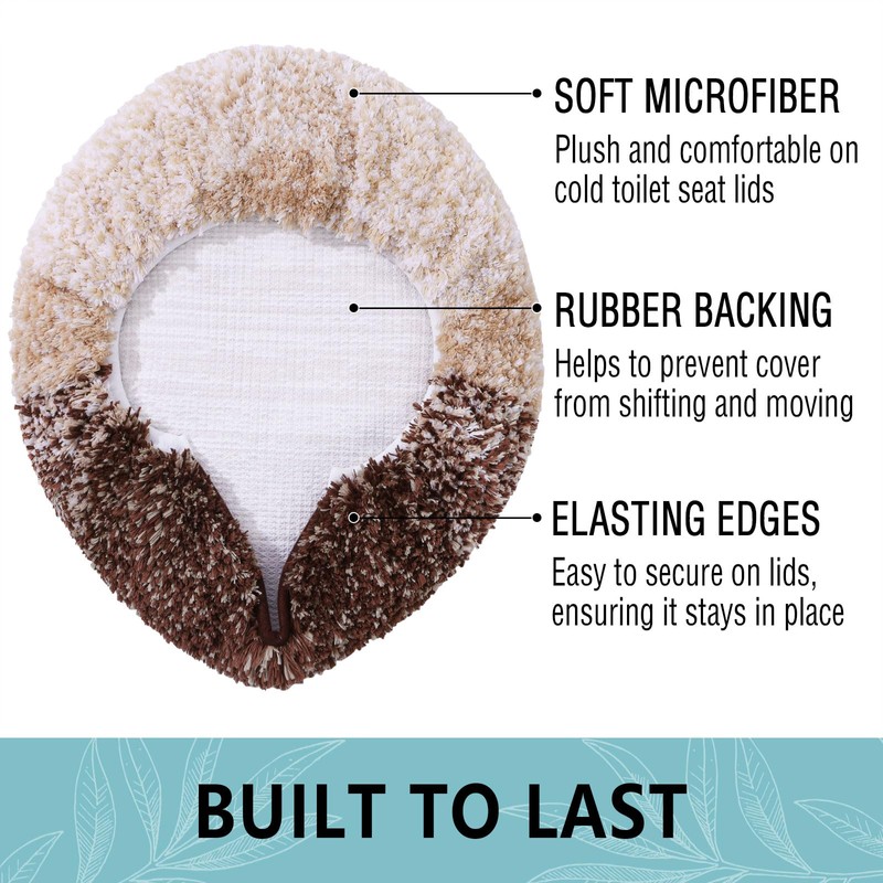 Arotive Soft Microfiber Bathroom Toilet Lid Cover, Machine Washable Seat