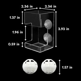 Acrylic Fish Feeding Tube For Turtle And Filter Balls, Fish Feeder Ring And Nitrifying Ball, Betta Feeding Ring, Turtle Enrichment Toys, Floating Betta Food Holder, Aquarium Feeder Tubes (Clear, Tube)