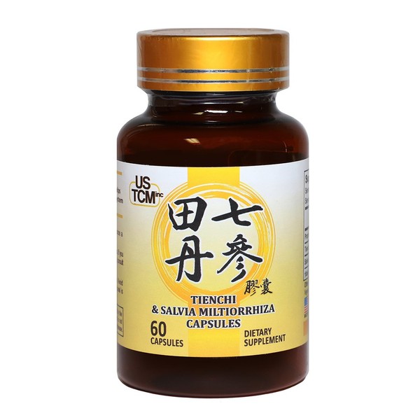 Tienchi Danshen Capsules Pseudoginseng Notoginseng Sanqi Salvia Miltiorrhiza Red Sage Capsules 500mg 60 Vegetable Capsules 100% Natural No Preservatives for Healthy Cardiovascular System Made in USA