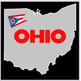 U.S. Custom Stickers Ohio Flag State Square Sticker 9 Inch