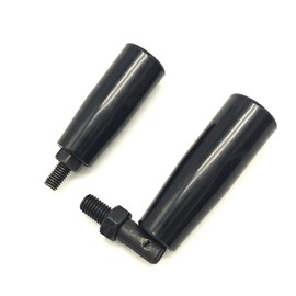 TAMSOI Nylon Revolving Handle with M8 M10 Male Thread Screw Foldable Part Crank Handle Rotating Handle Plastic Knob for Industry Lathe Milling Grinding Machine (M10x80), Black