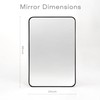 Minuover Wall Mount Mirror for Bathroom, Brushed Black Metal Framed