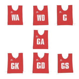 Optimum Mesh Netball Training Bibs -Perfect for Netball, Football, Rugby - Juniour Size. Pack of 7, Red