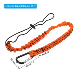 PATIKIL Tool Lanyard with D Hook, 35 Inch Safety Tool Leash 0.8 Inch Width for Fall Protection, Orange