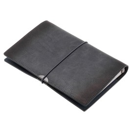 YOKIVE PU Leather Journal, 1 Pcs A6 Refillable Notebook Lined Travel Journal with Buckle Great for Office Writing Travel Business Working, Grey