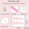 Press on Nails,24PCS French False Nails - Medium Square False