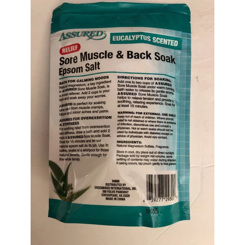 Assured Refresh Foot Soak Epsom Salt Spearmint & Menthol Scented