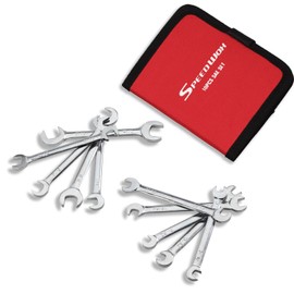 SPEEDWOX Double Ended Spanner Set, Thin Spanner Set, 10 Pieces, 5/32"-7/16", Short Type, Approximately 0.1 inch (2.5 mm) Thickness, Ultra Thin, Small, Lightweight, Double-ended Wrench Set, Thin Mouth