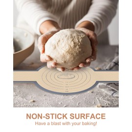 Silicone Bread Sling for Dutch Oven, Non-Stick & Easy Clean Reusable Silicone Bread Baking Mat, With Extra Long Handles, Easy to Transfer Sourdough Bread Baking Supplie (2, Grey)