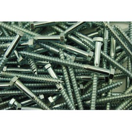 (25) Hex Head 1/2 x 6 Lag Bolts Zinc Plate Wood Screws