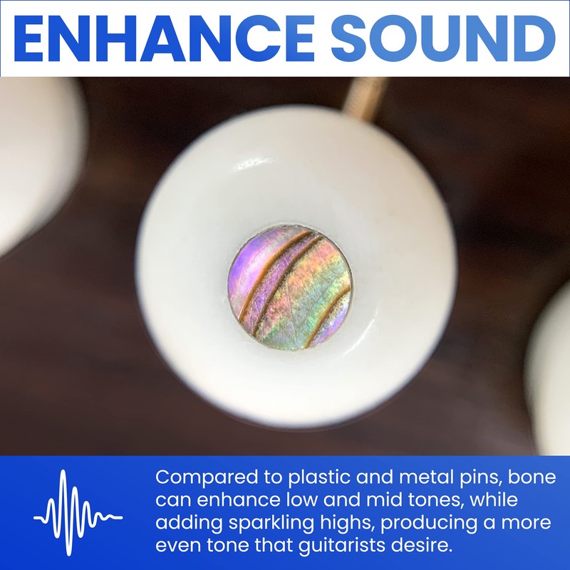 Crosby Slotted Pure Bone Bridge Pins with Abalone Dot Inlay