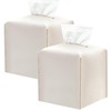 wyewye Tissue Box, PU Leather Tissue Box Holder, White