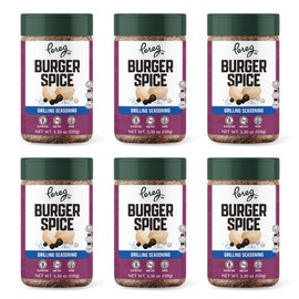 Pereg Burger Spice (5.30 Oz x 6 Pack) - Hamburger Seasoning with Black Pepper, White Pepper, Onion, Garlic, & Mustard - Meat BBQ Seasoning for Beef, Chicken, Brisket, Ribs, Burgers, Potatoes - Non-GMO