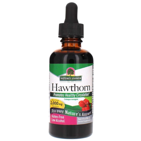 Nature's Answer Hawthorne Berry Herbal Extract Supplement with Organic Alcohol, 2-Fluid Ounces | Promotes Healthy Blood Circulation | Immune System Booster | Improves Cardiovascular Health