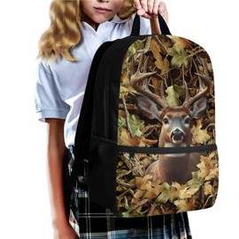 Cozeyat Camo Deer Backpack for Boys with Lunch Box 8-12 Lightweight Kids Bookbag Set of 4 Travel Book Bag School Supply Bag Casual Daypack Hiking Back Pack Mochilas Para NiñA