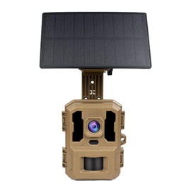 WiFi Solar Trail Camera - 4K 64MP Game Hunting Camera with Night Vision & 0.2s Trigger Speed, IP66 Waterproof, 32GB SD Card Included, Low Glow IR for Wildlife Monitoring