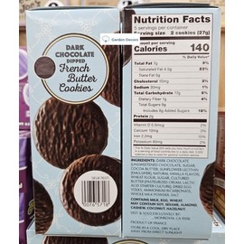 Trader Joe Dark Chocolate Dipped French Butter Cookies 4.76oz 135g (Two Boxes)