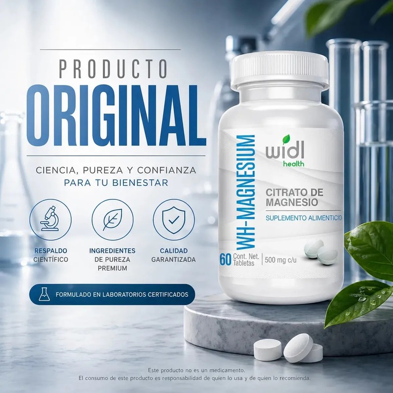 Citrato de Magnesio Widl Health en Tabletas, Suplemento Nutricional de
