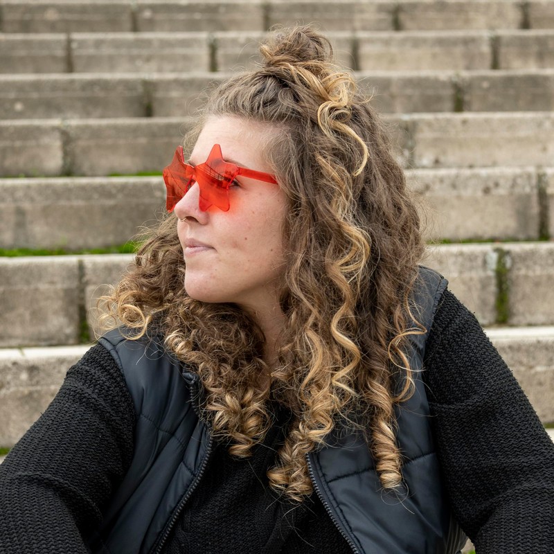 PLAYZOCO Sunglasses Star Shape Frameless Sunglasses Star Glasses Fancy Dress