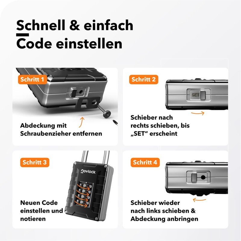 Padlock with Combination Code - 4 Digit Combination Lock for
