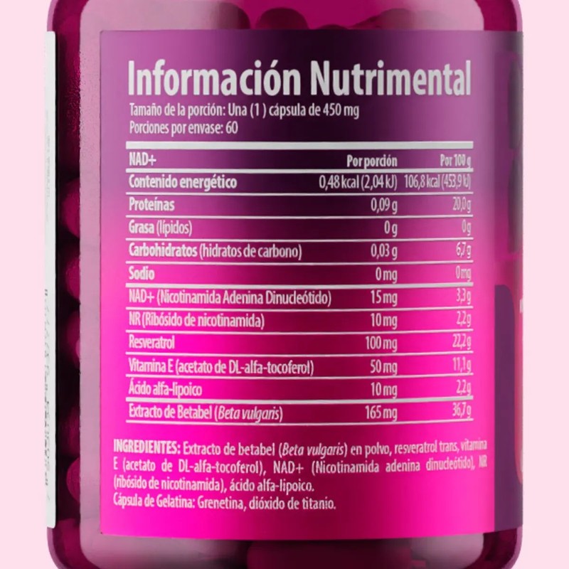 Belacaps Nad Con Vitamina E Y Resveratrol 60 Cápsulas Sin