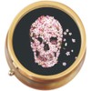 Skull of Flowers Brass Round Pill Box