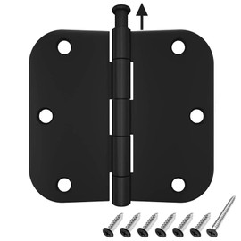 30 Pack Rounded Door Hinges 3.5 x 3.5 inch, 5/8 Radius, Matte Black