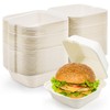 Peohud 100 Pack Compostable Clamshell Take Out Food Containers, 6