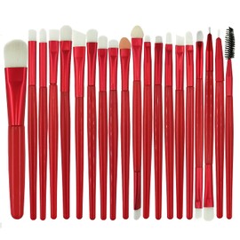 ZHIYE Makeup Brushes Set 20 Pcs Professional Eyeliner for Foundation Blush Concealer Eyeshadow with Travel Red