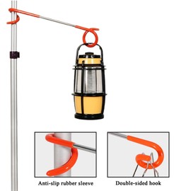 Eruceky Pack of 4 Camping Lantern Holders, Lantern Holder Camping, Hanging Bracket for Camping and Garden, Lanterns, Kettle, Rubbish Bags (Double Head)