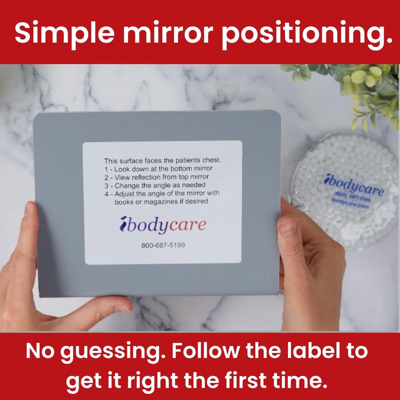ibodycare 8-Inch 2-Way Face Down Recovery Mirror with Ice Pack