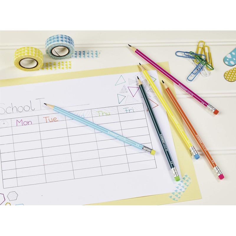 Hexagonal Graphite Pencil with Eraser - STABILO pencil 160 -
