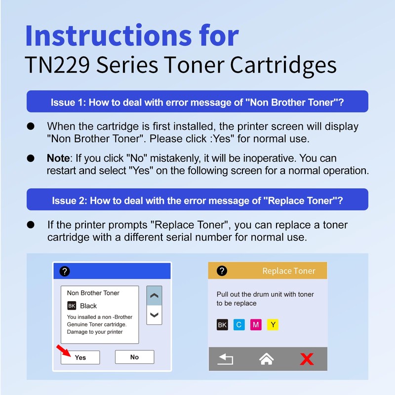TN229XL Toner Cartridges 5 Pack Replacement for Brother TN229 TN-229XL