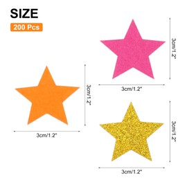 MECCANIXITY 200Pcs Star Confetti Glitter Confetti Table Confetti Decor for Party Wedding Festival Decorations,1.2x1.2Inch,Gold, Orange, Pink