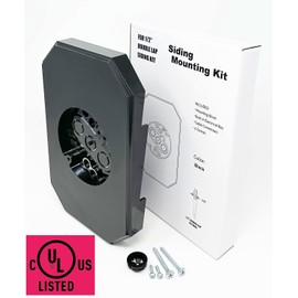 iMBAPrice 8141DBL-BK Black Siding Mounting Kit UL Listed Outdoor Light Mounting Block with Built-in Electrical Box for 1/2-Inch Double 4-Inch Lap Siding, 1-Pack