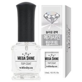 With Shan High Gloss Volume Mega Shine Top Coat, 15ml, 1 piece / 위드샨 고광택 볼륨 메가샤인 탑코트, 15ml, 1개