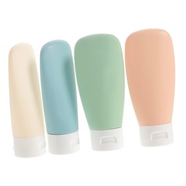 Minkissy 4pcs Refillable Bottles Set Lightweight Travel Containers for Toiletries Dispenser Bottles Bag for Sunscreen and Liquid Soap Portable Cosmetic Storage