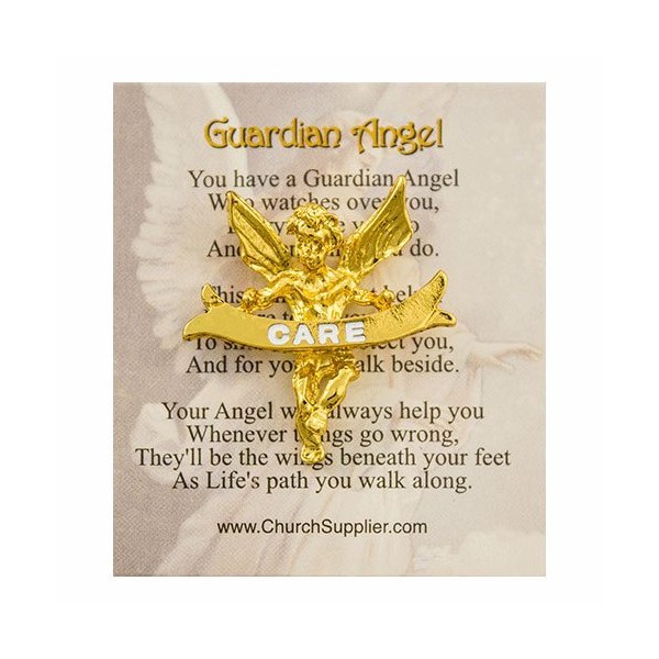 Care Angel Pins Gold Plated, Careing Angel, Caregiver, Freind Set of 2 Pins, Carded