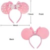 Tarocynn Birthday Mouse Ears Headband, Velvet Bow Headbands for Women